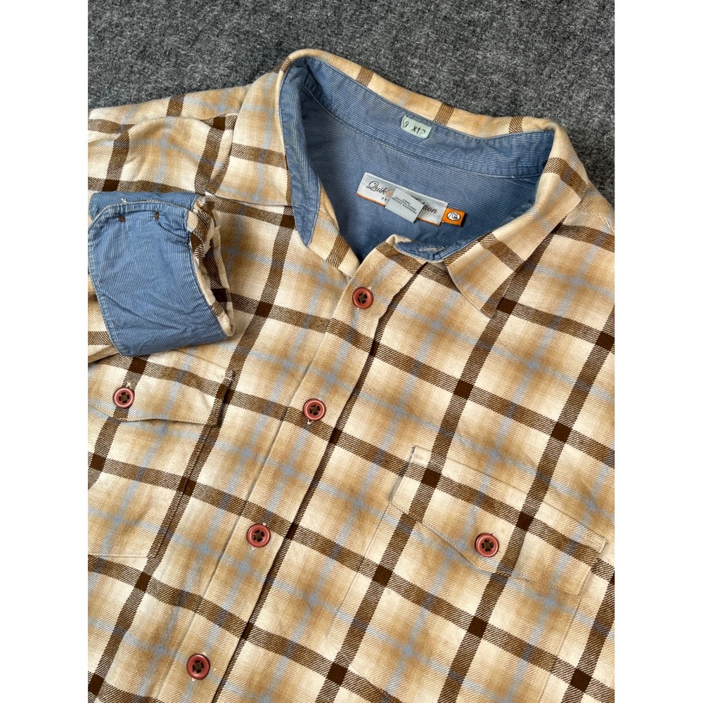 Quiksilver Edition Mens XXL Plaid Flannel‎ Shirt Comfort Fit Button Up